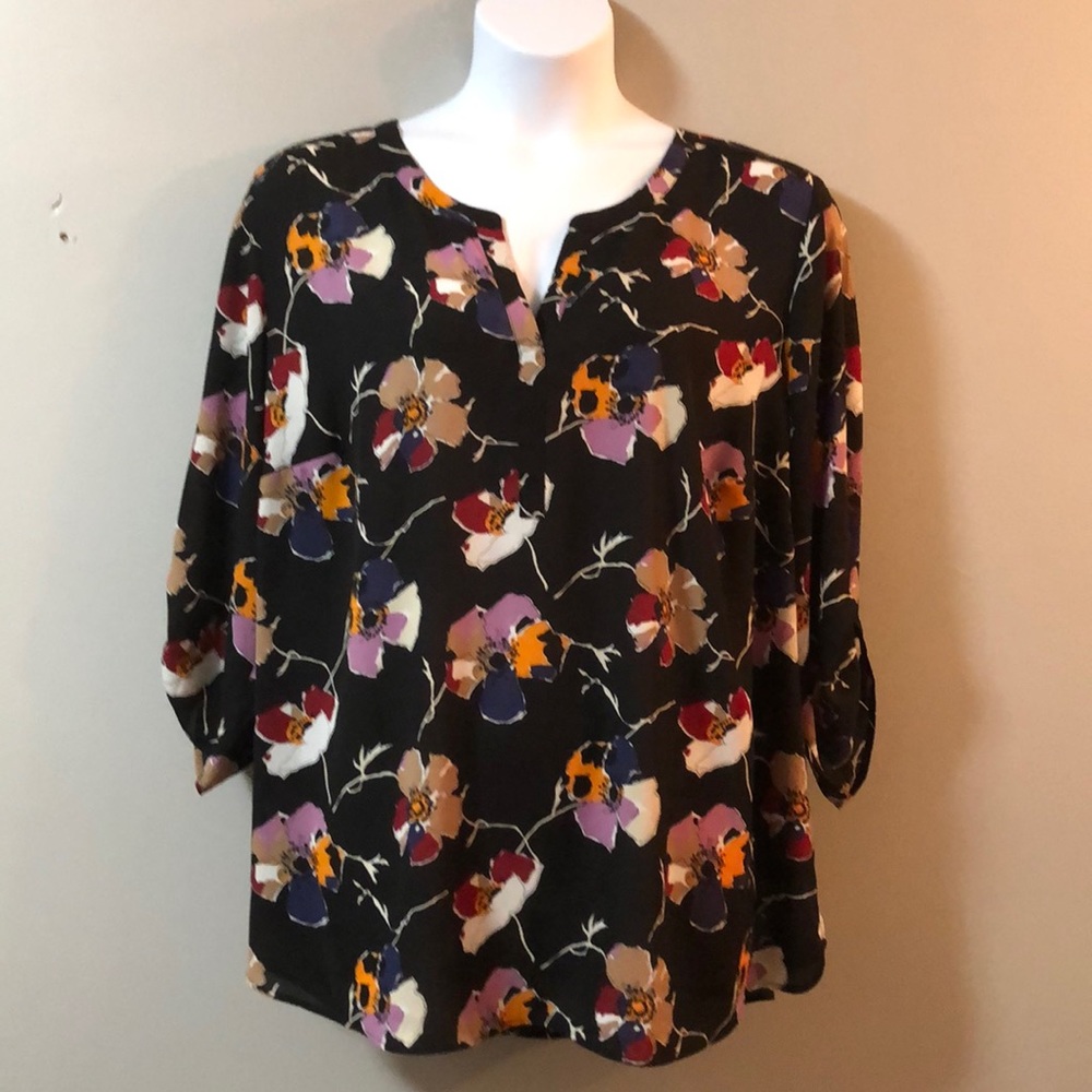 Black Floral Blouse
